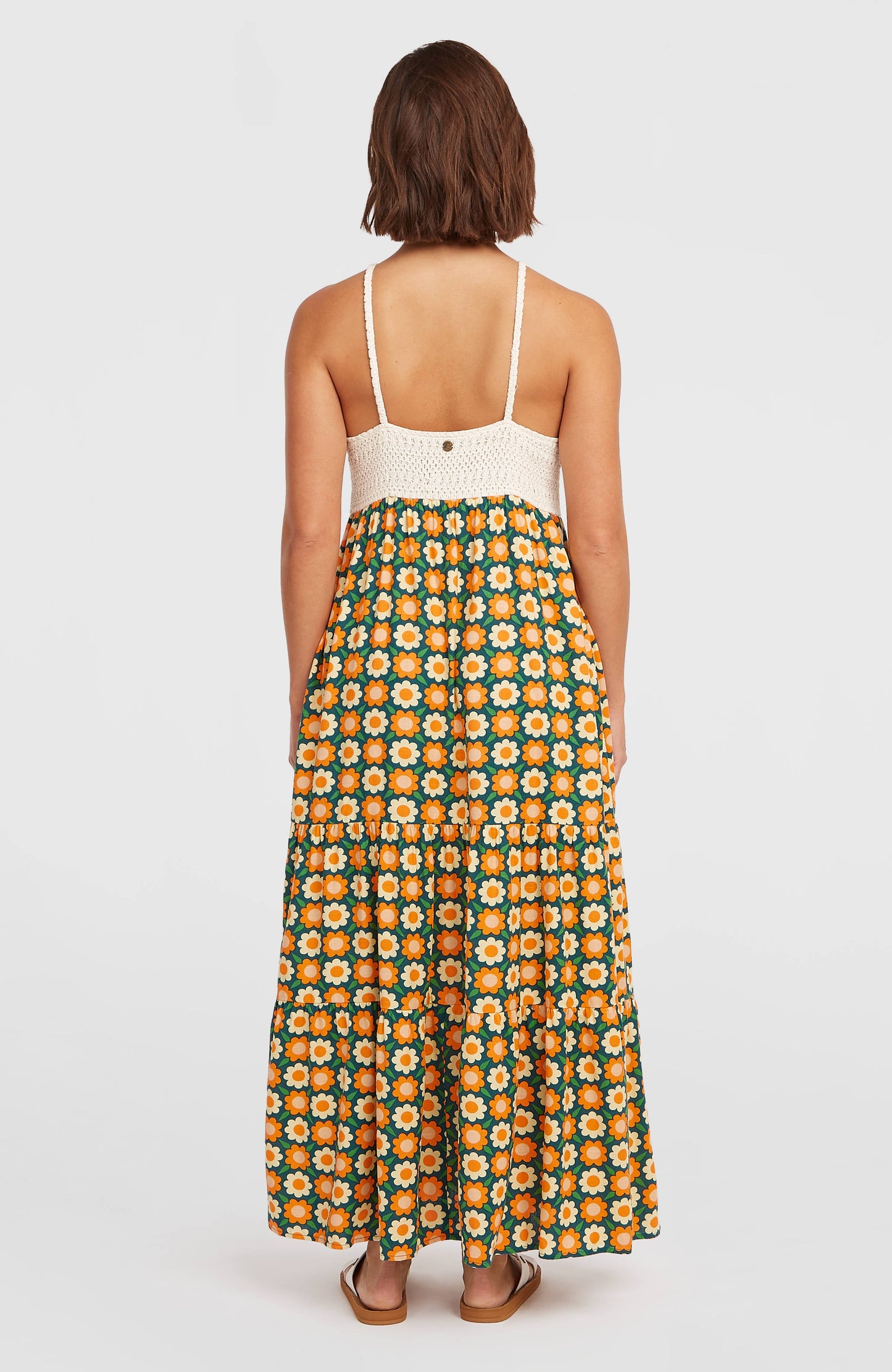 O'Riginals Maxi Dress Women Green Retro Flower