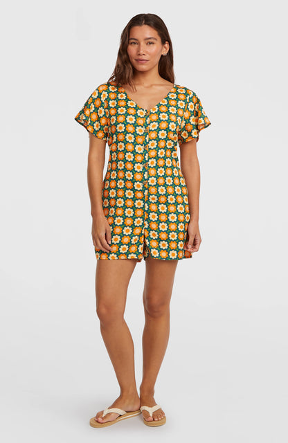 O'Riginals Playsuit Women Green Retro Flower