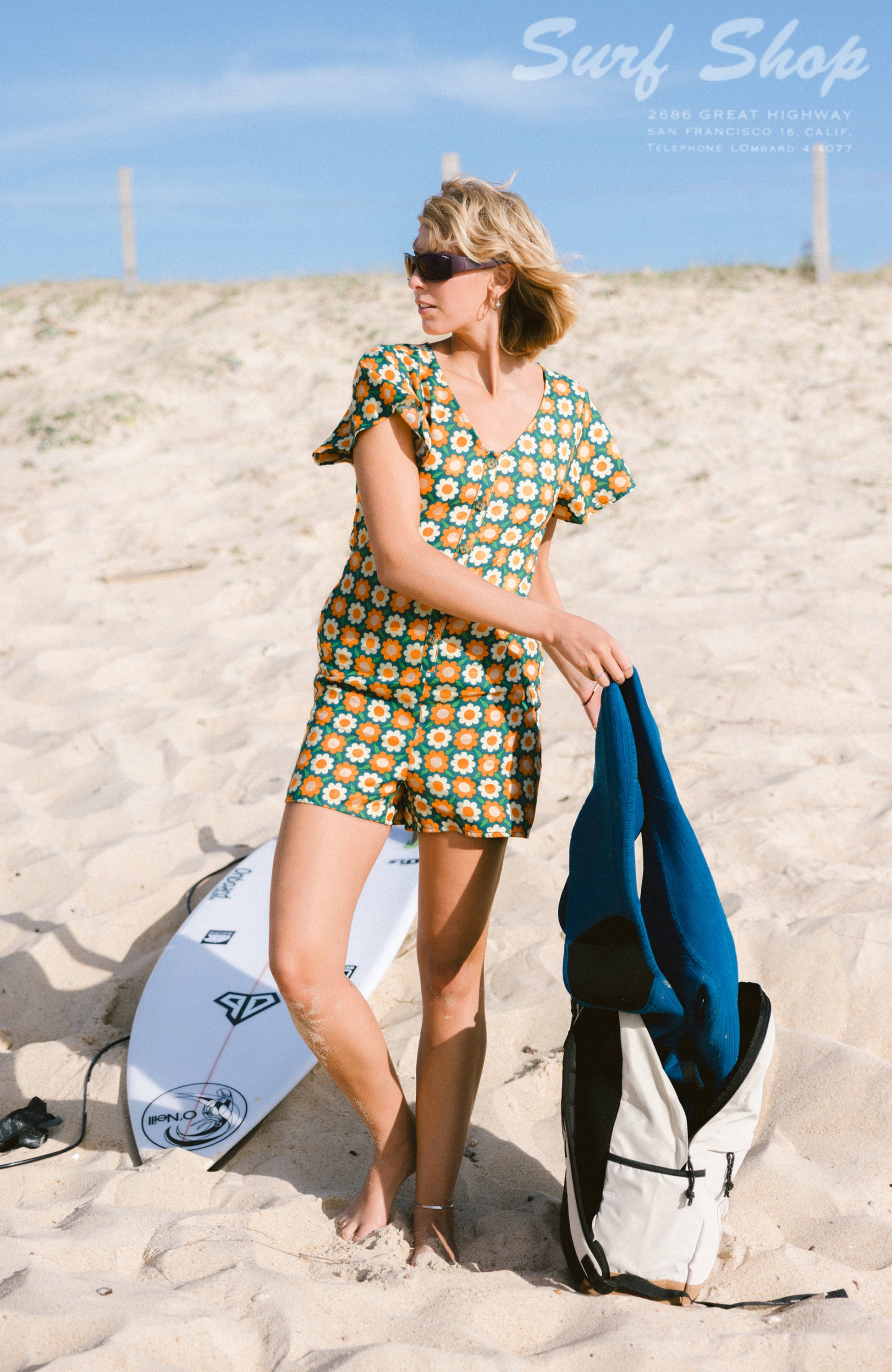 O'Riginals Playsuit Women Green Retro Flower