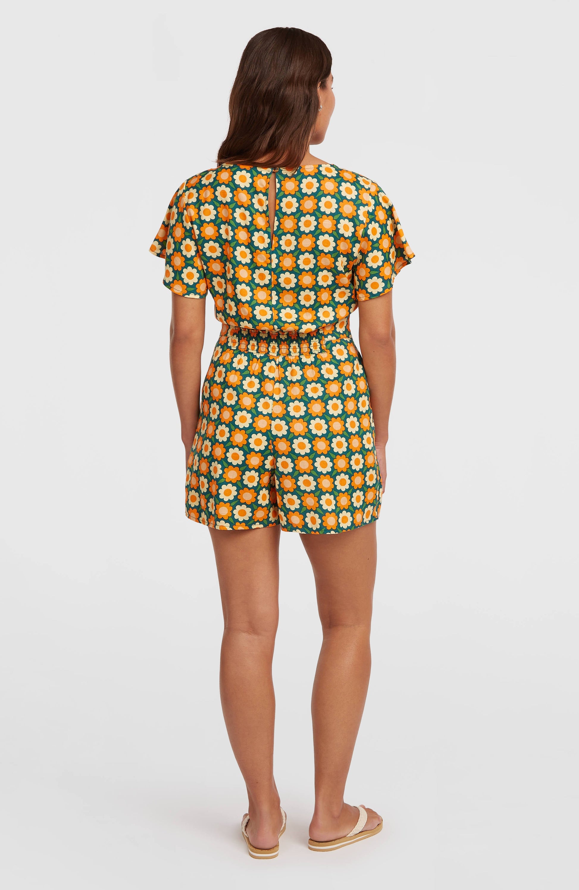O'Riginals Playsuit Women Green Retro Flower