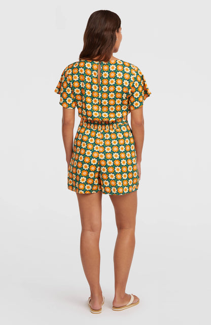 O'Riginals Playsuit Women Green Retro Flower