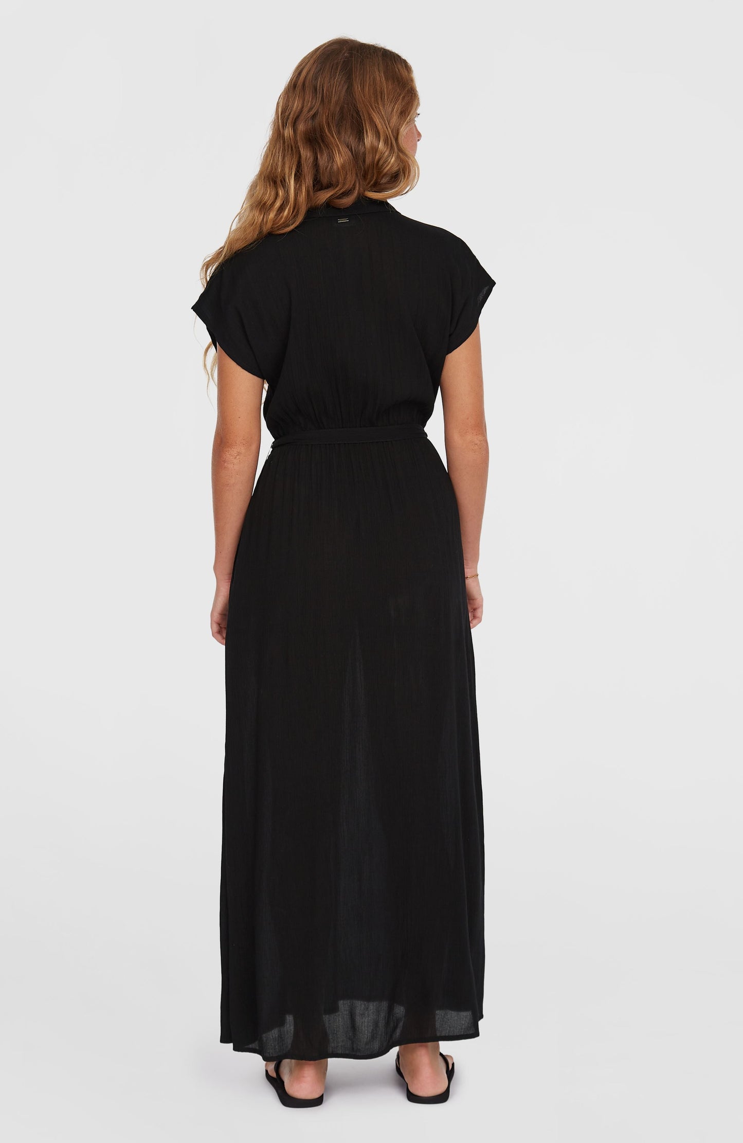 Lori Maxi Shirt Dress Women Black Out