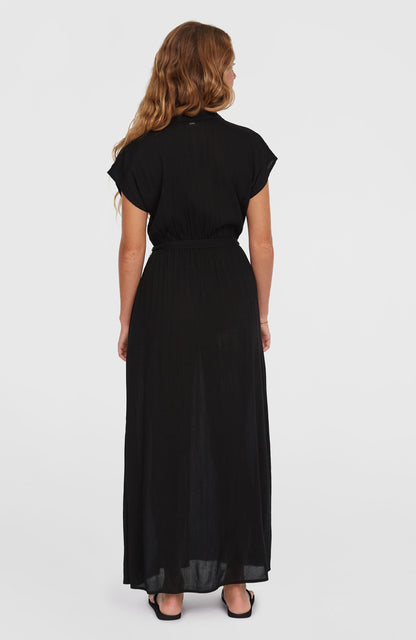 Lori Maxi Shirt Dress Women Black Out