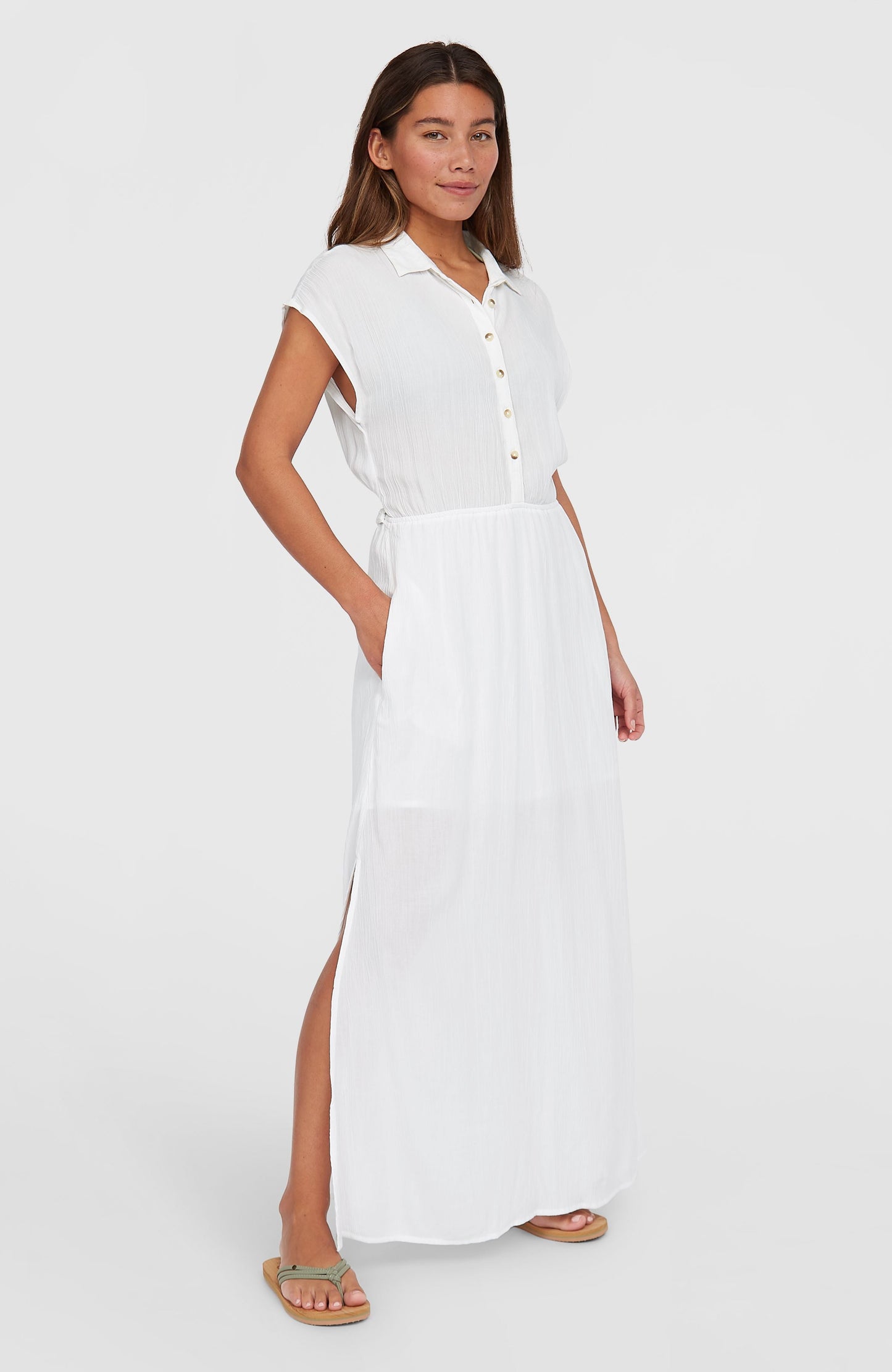 Lori Maxi Shirt Dress Women Snow White