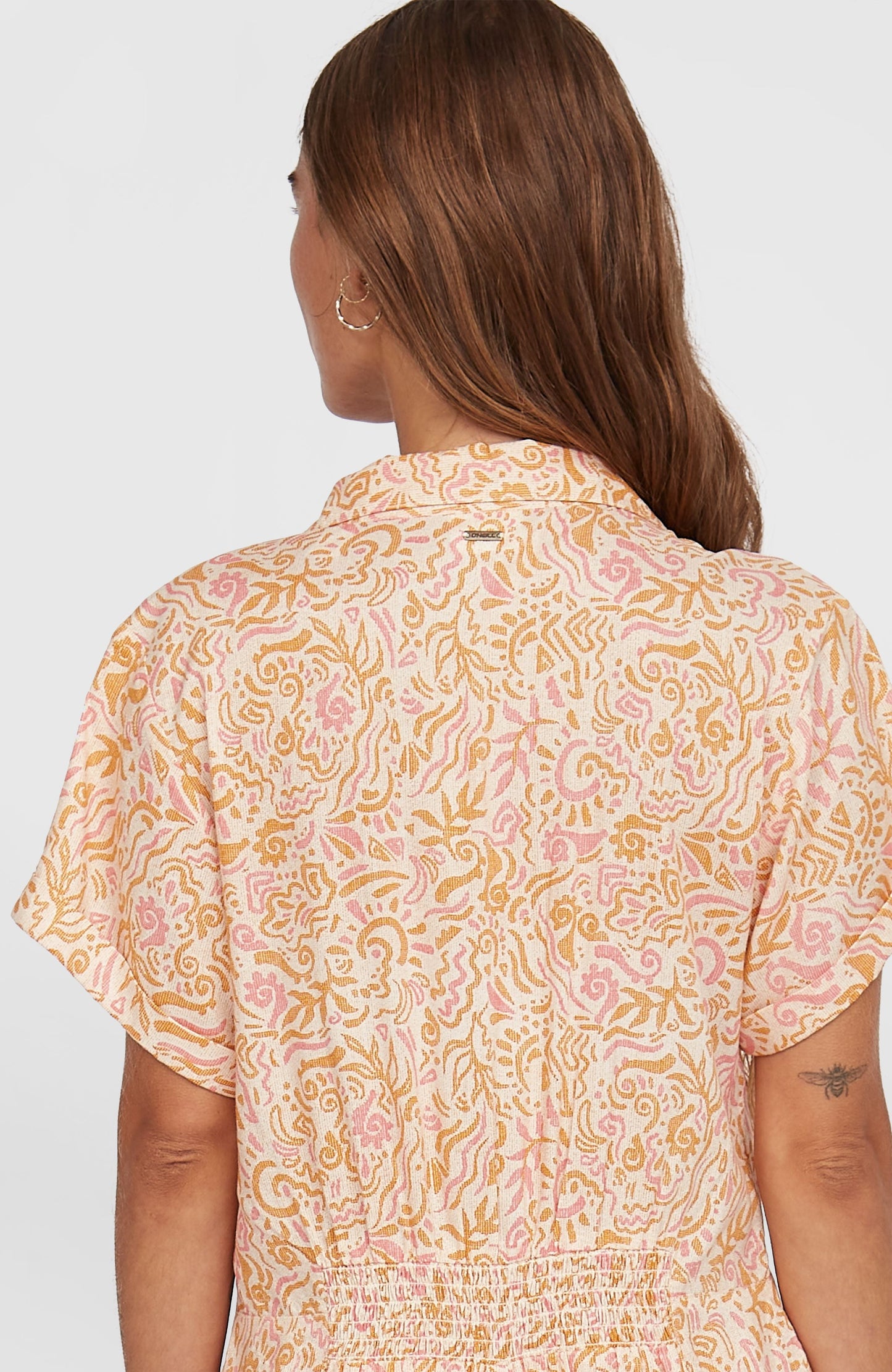 Women of the Wave Romper Women White Abstract Wave