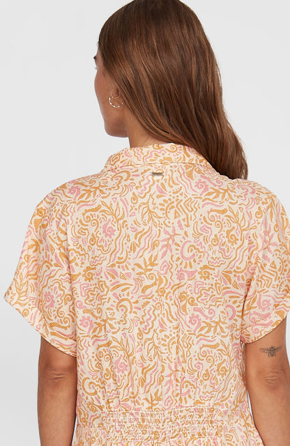 Women of the Wave Romper Women White Abstract Wave
