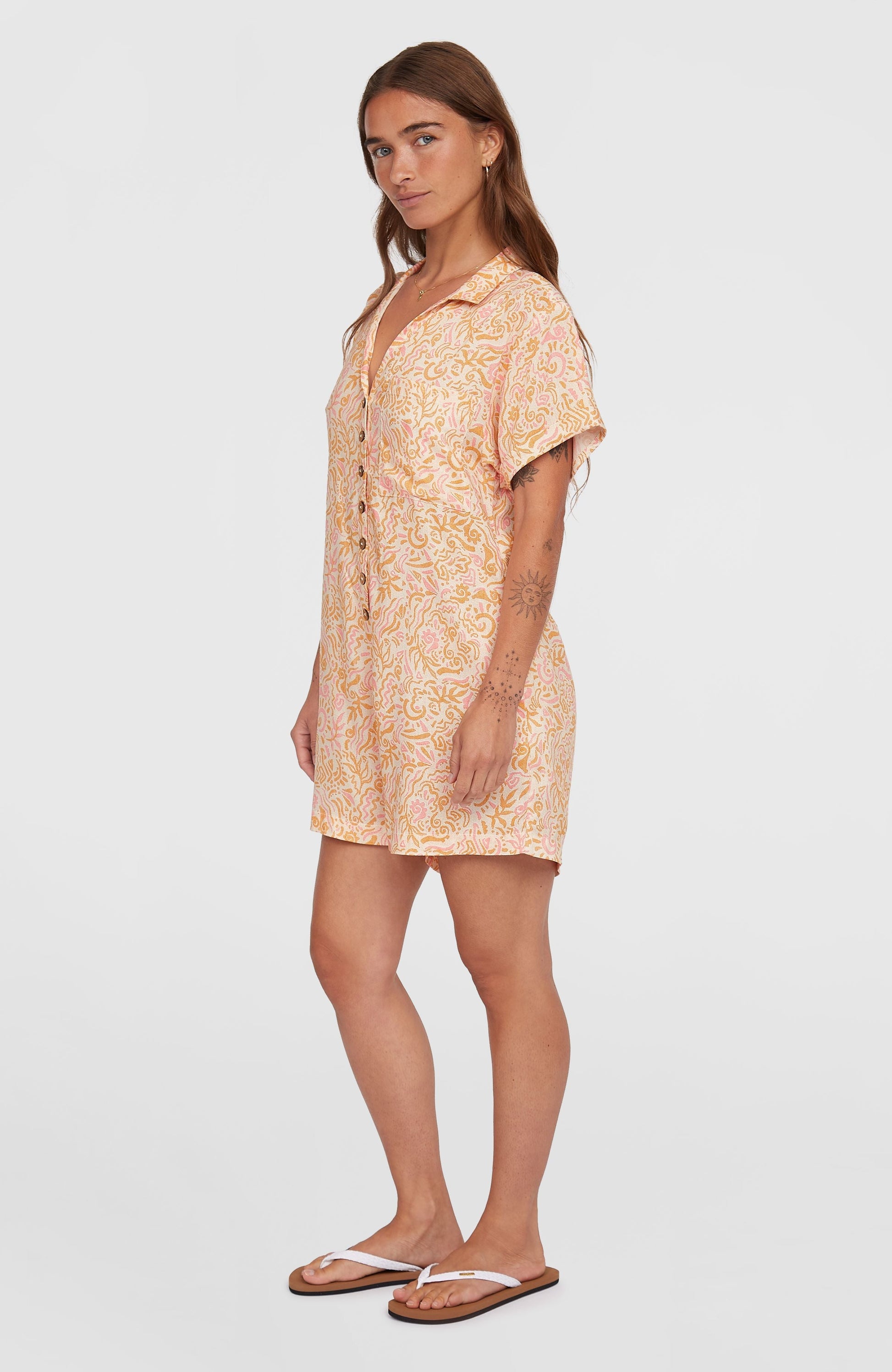 Women of the Wave Romper Women White Abstract Wave