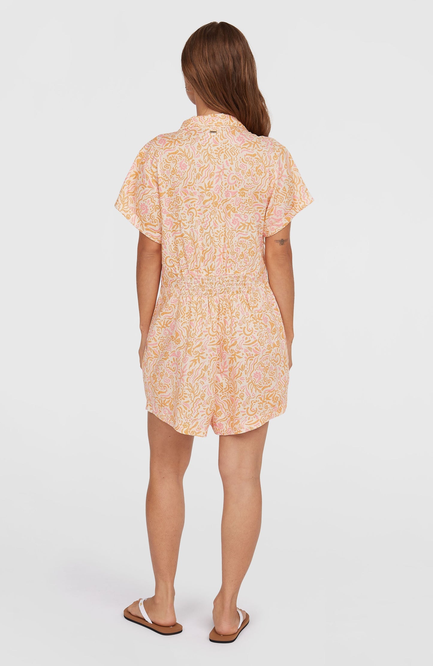 Women of the Wave Romper Women White Abstract Wave