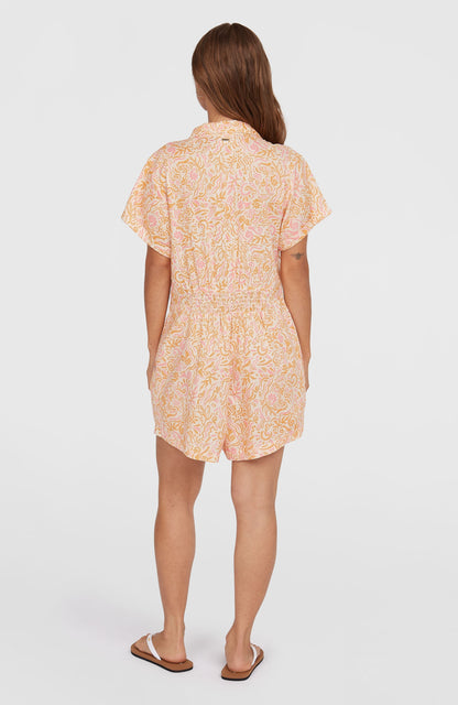 Women of the Wave Romper Women White Abstract Wave