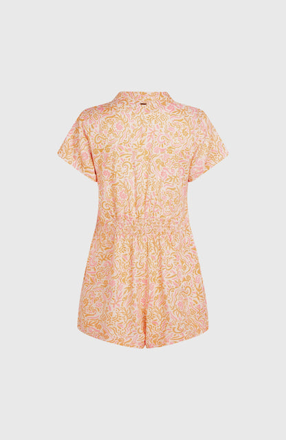 Women of the Wave Romper Women White Abstract Wave
