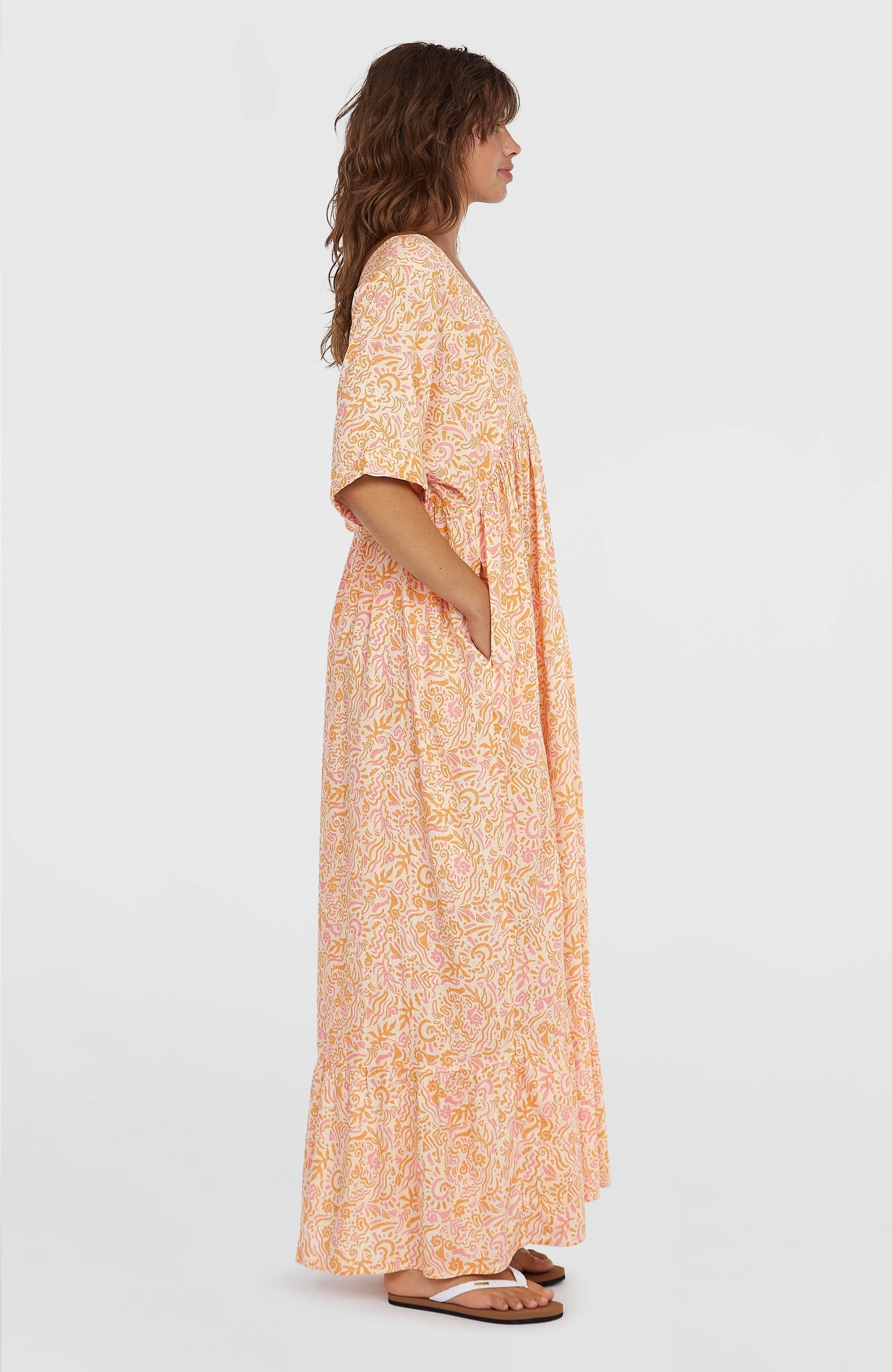 Women of the Wave Maxi Dress Women White Abstract Wave