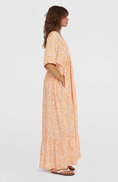 Women of the Wave Maxi Dress Women White Abstract Wave