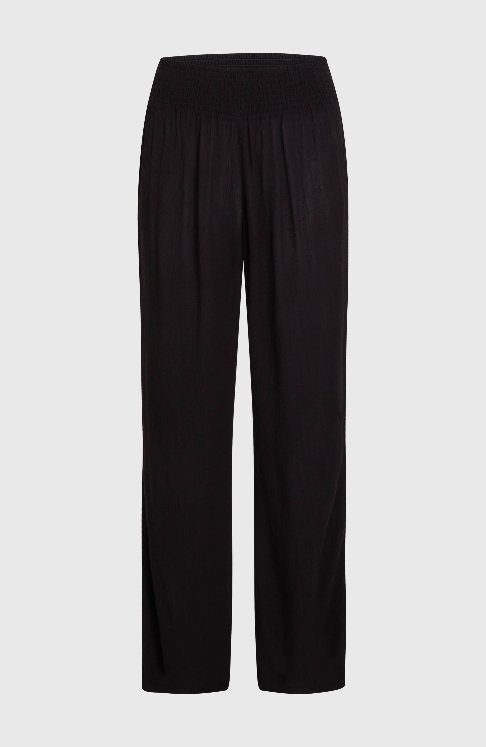 Johnny Smocked Waist Pants Women Black Out