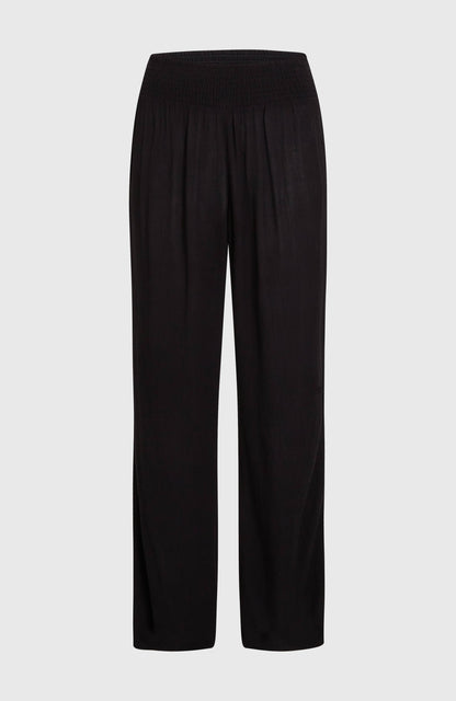 Johnny Smocked Waist Pants Women Black Out