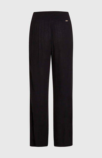 Johnny Smocked Waist Pants Women Black Out