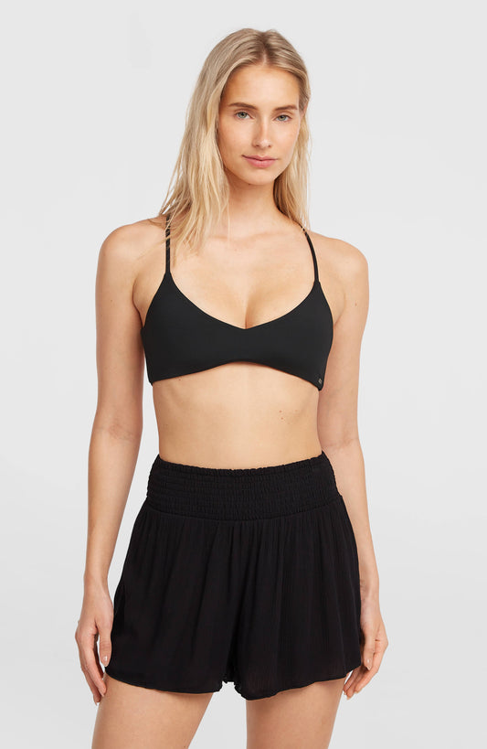Johnny Smocked Waist Shorts Women Black Out