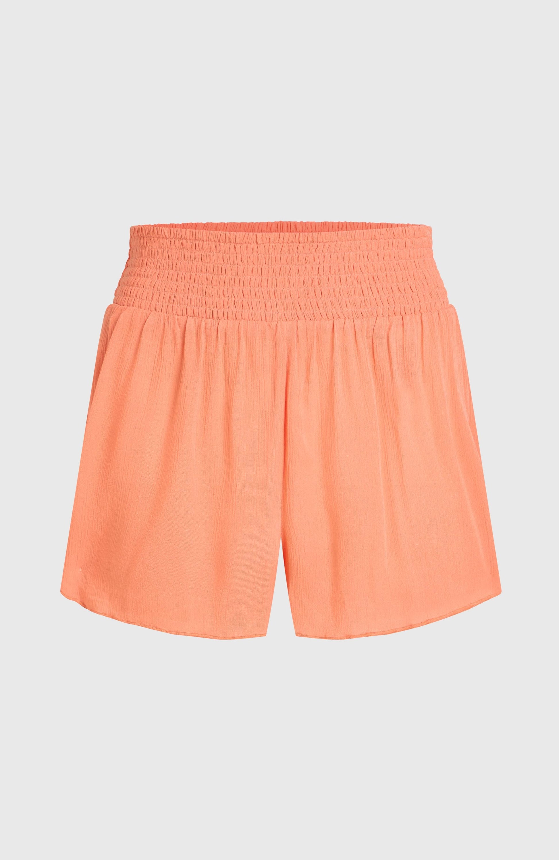 Johnny Smocked Waist Shorts Women Funky Peach