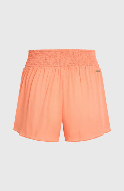 Johnny Smocked Waist Shorts Women Funky Peach