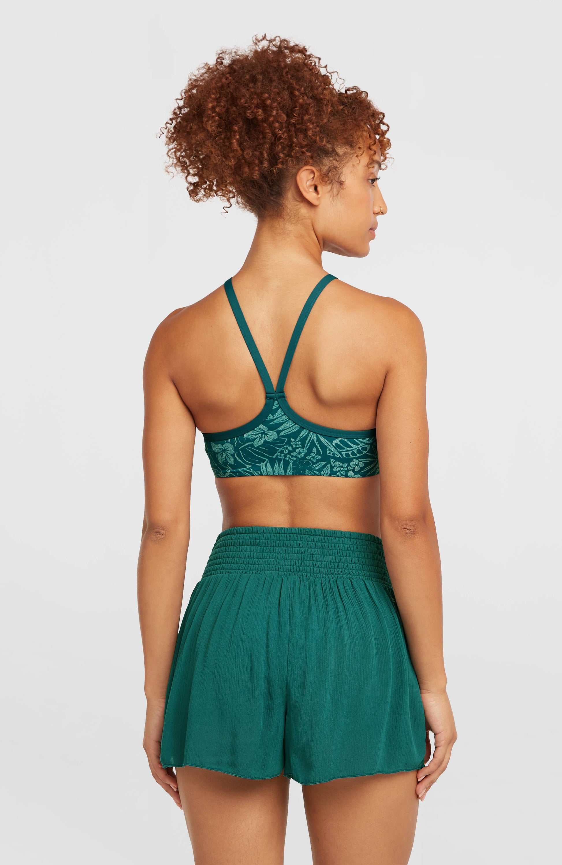 Johnny Smocked Waist Shorts Women Botanical Heat