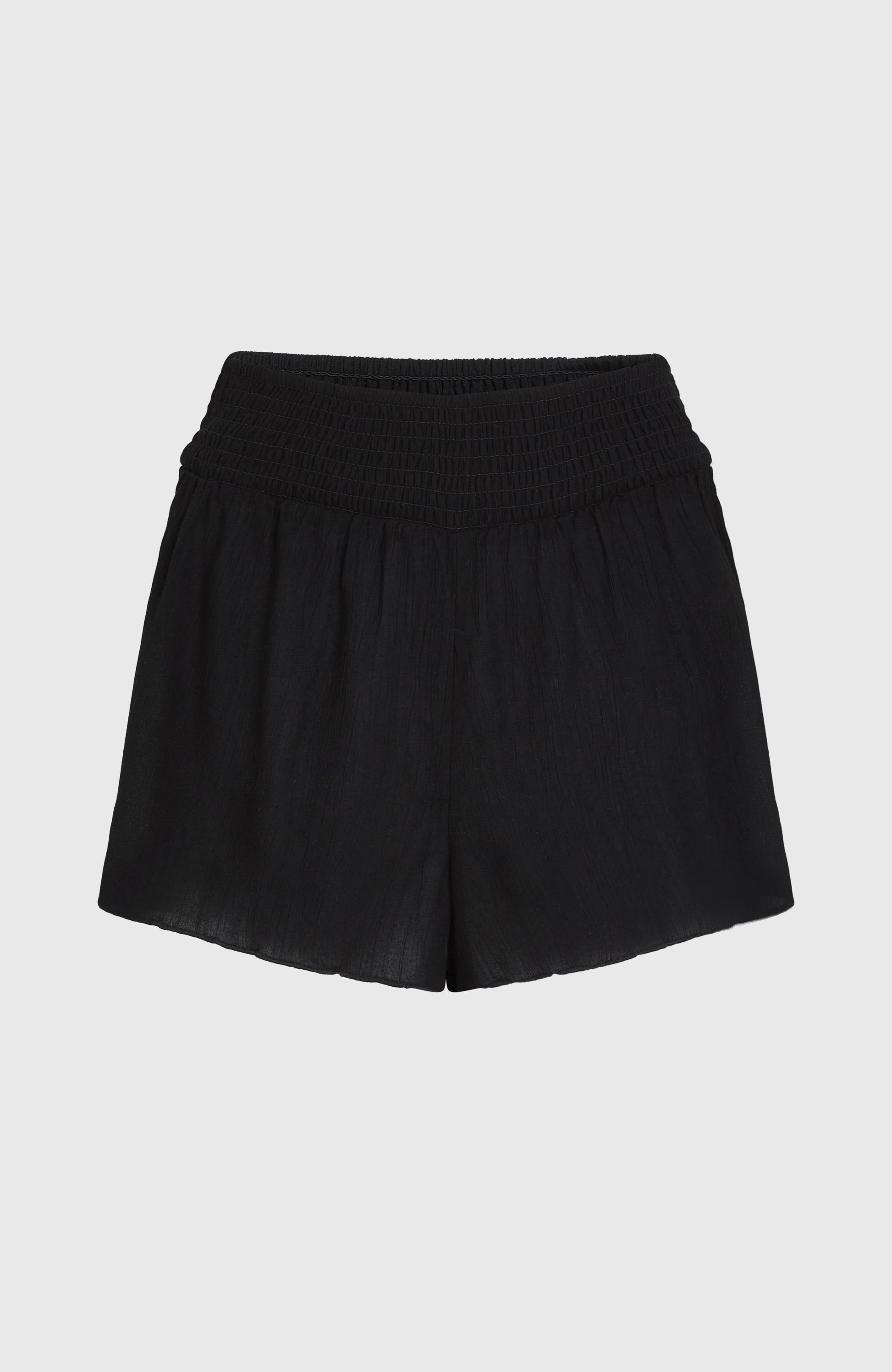 Johnny Smocked Waist Shorts Women Black Out
