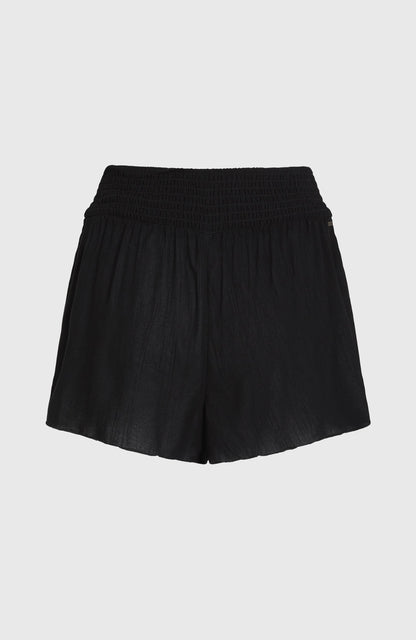 Johnny Smocked Waist Shorts Women Black Out