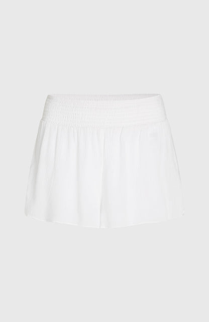Johnny Smocked Waist Shorts Women Snow White