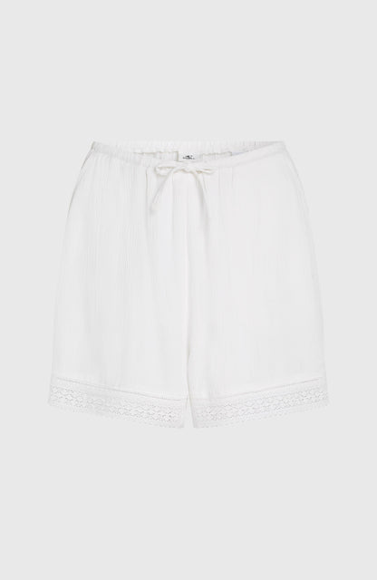 Essentials Embroidery Shorts Women Snow White