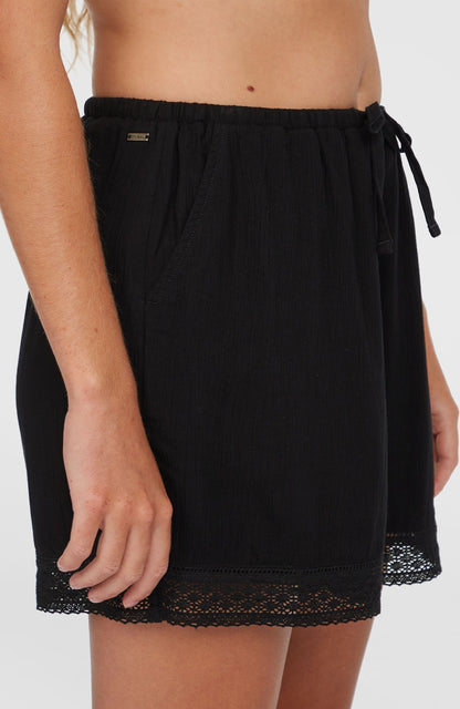 Essentials Embroidery Shorts Women Black Out