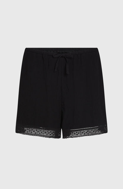 Essentials Embroidery Shorts Women Black Out