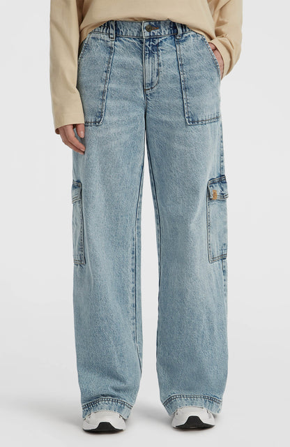 O'Riginals Denim Cargo Pants Women Denim Blue