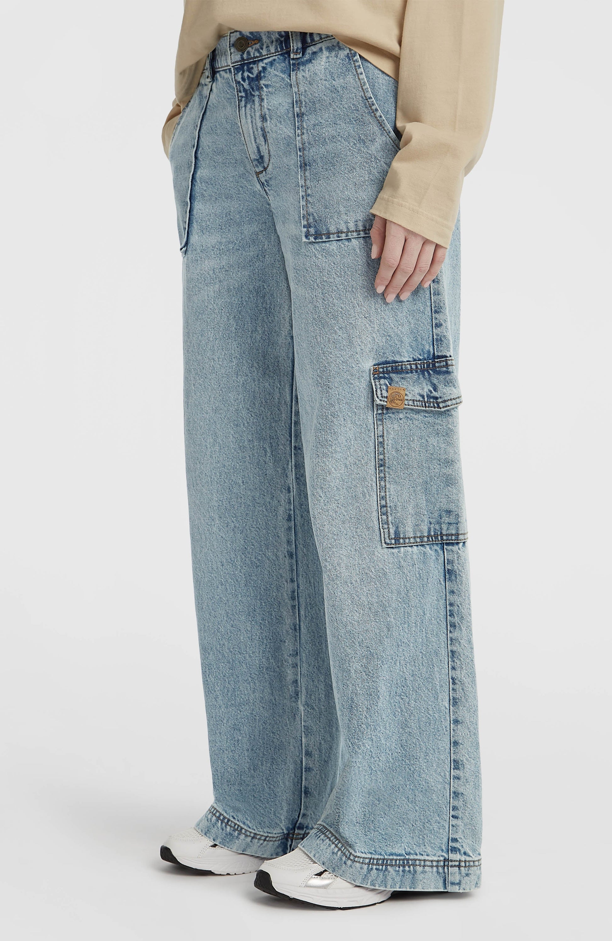 O'Riginals Denim Cargo Pants Women Denim Blue