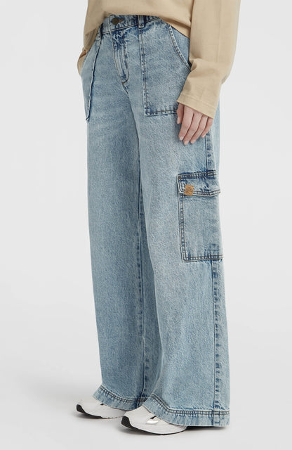 O'Riginals Denim Cargo Pants Women Denim Blue