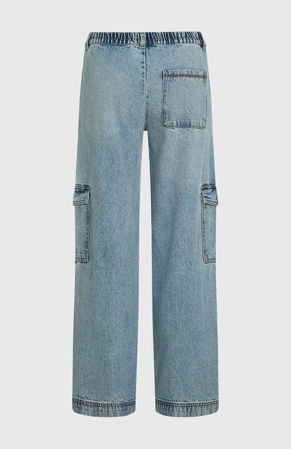 O'Riginals Denim Cargo Pants Women Denim Blue