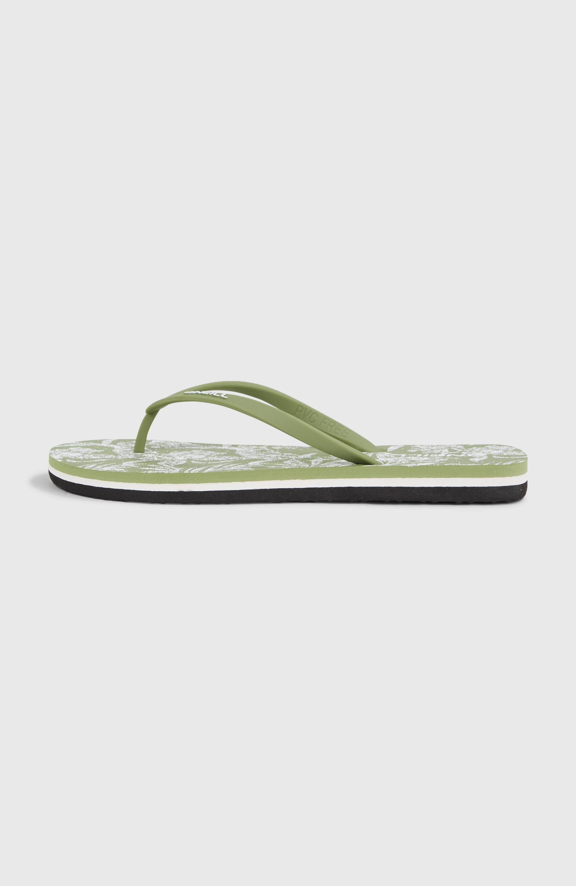 Profile Graphic Sandals Women Green Textured Jungle