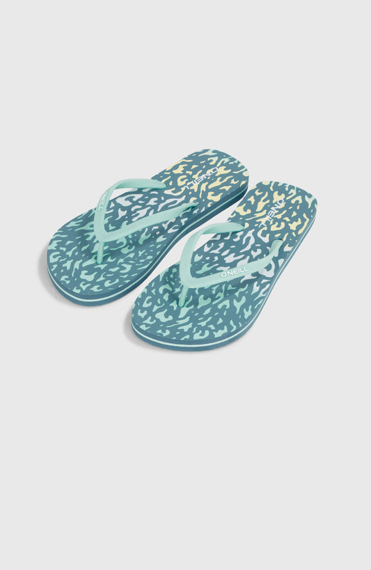 Profile Graphic Sandals Women Yellow Animal Blur