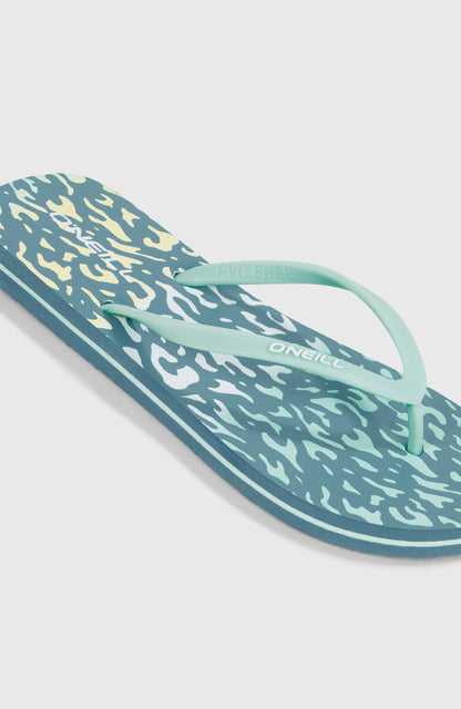 Profile Graphic Sandals Women Yellow Animal Blur
