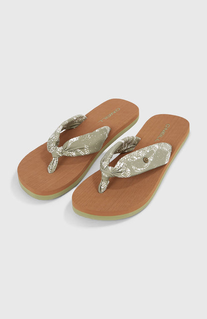 Ditsy Sun Sandals Women Green Textured Jungle