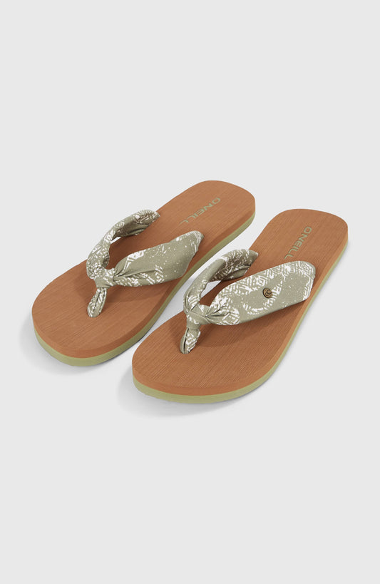 Ditsy Sun Sandals Women Green Textured Jungle