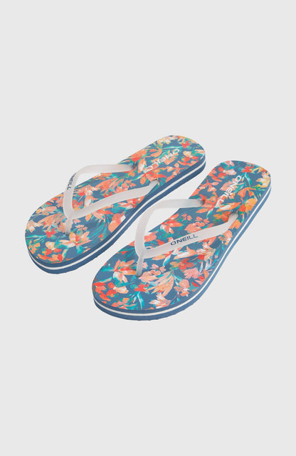 Profile Graphic Sandals Women Blue Painted Tropics