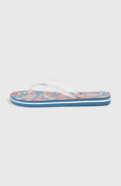Profile Graphic Sandals Women Blue Painted Tropics