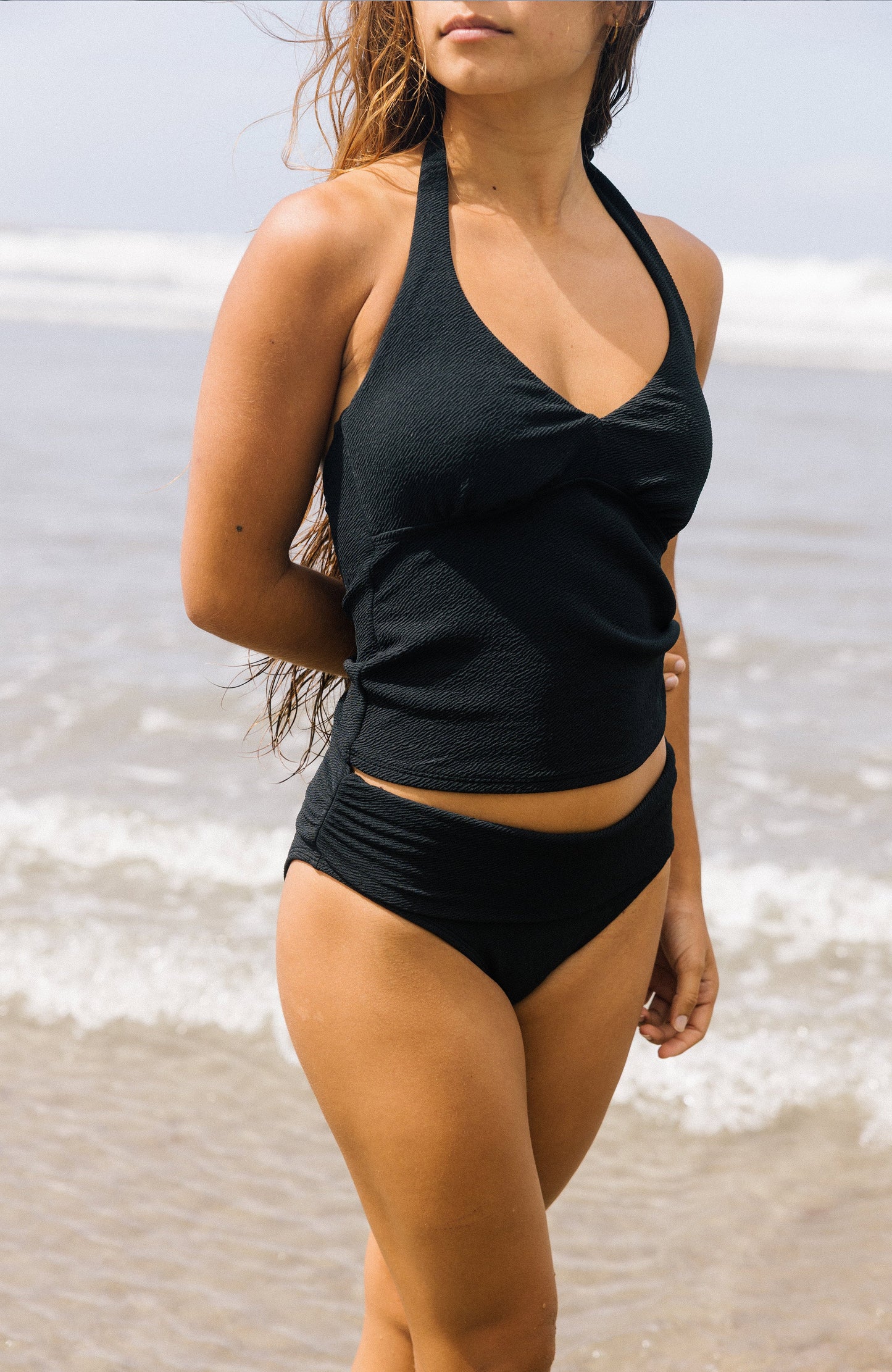 Tankini Bikini Set Women Black Out