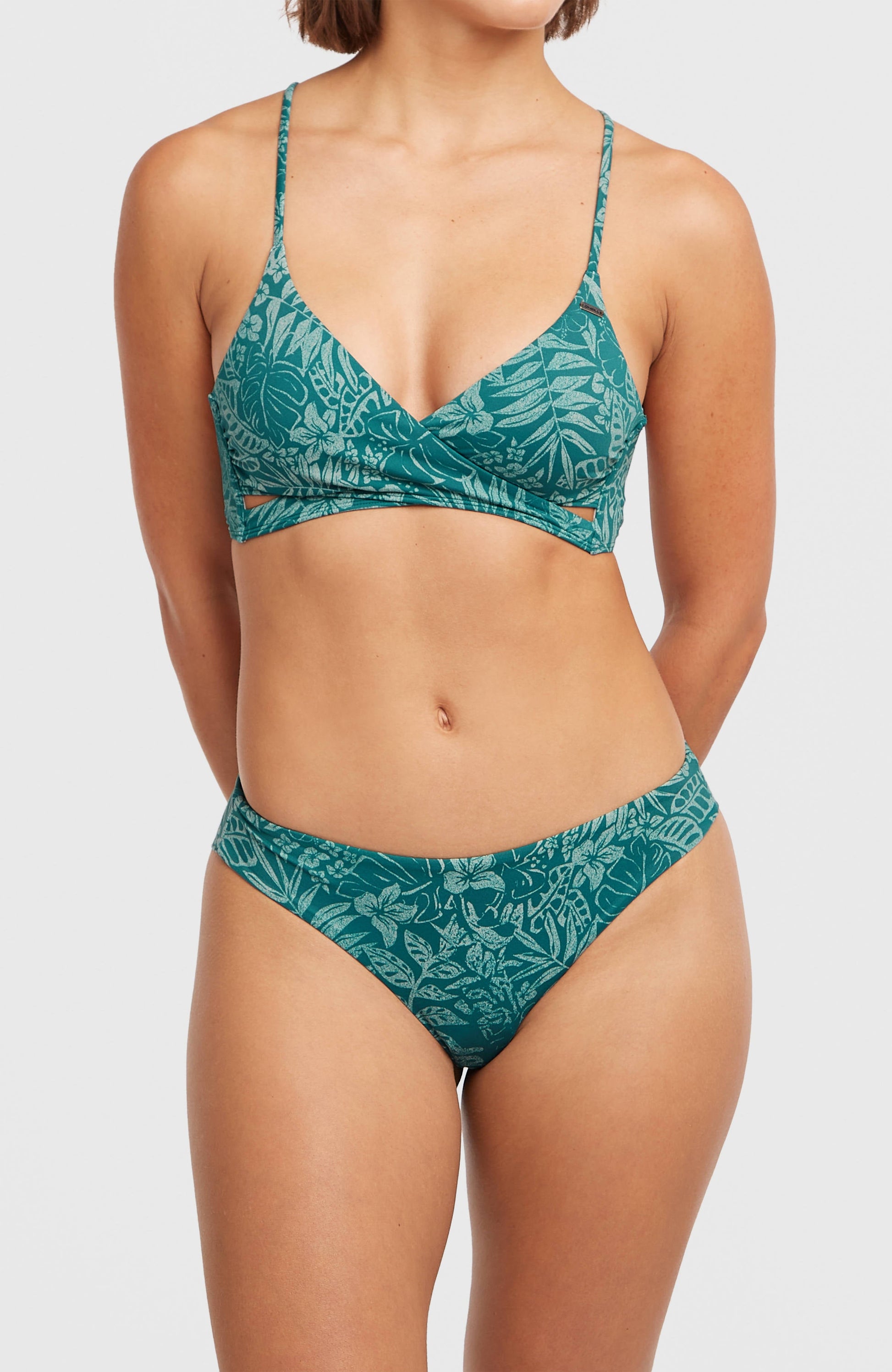 Maoi Bikini Bottoms Women Green Island Sky
