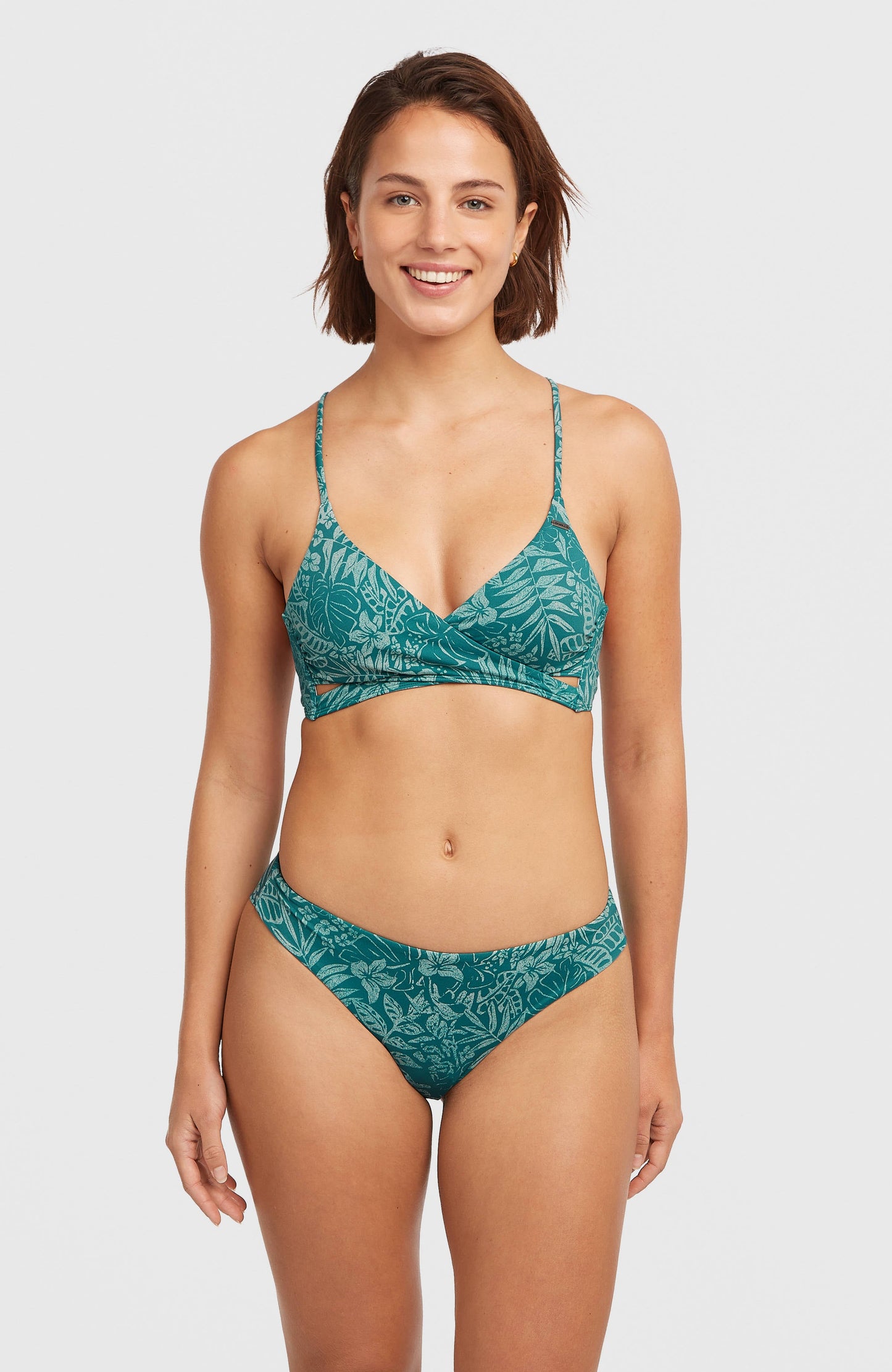 Maoi Bikini Bottoms Women Green Island Sky