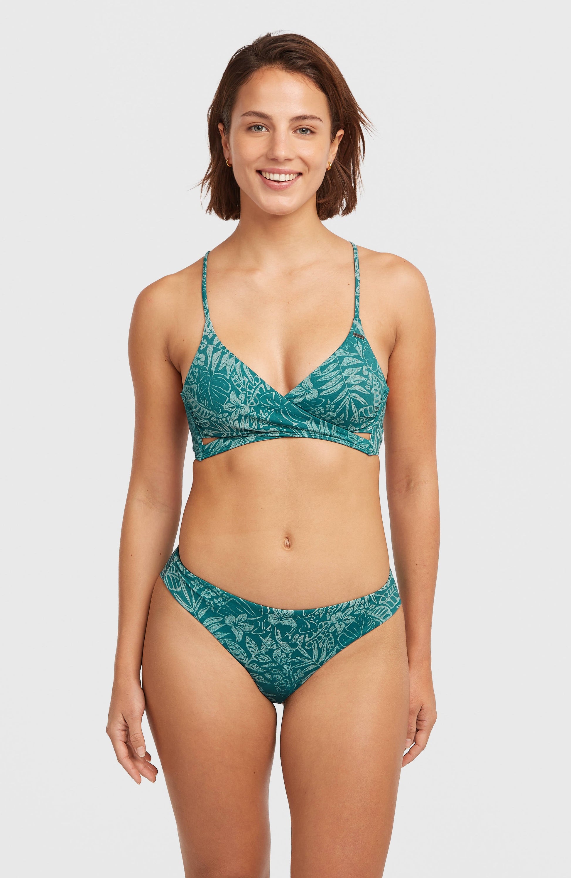 Maoi Bikini Bottoms Women Green Island Sky