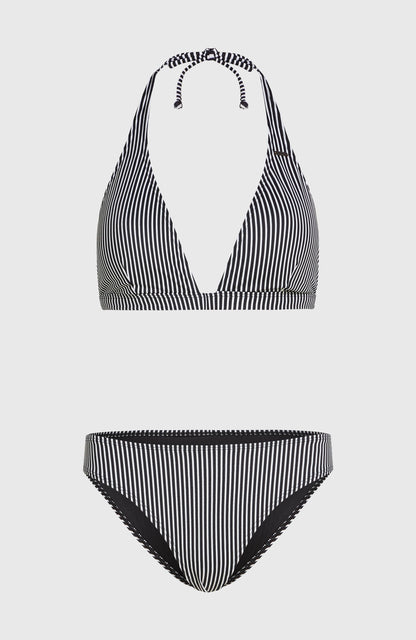 Essentials Marga Cruz Bikini Set Women Black Micro Stripe