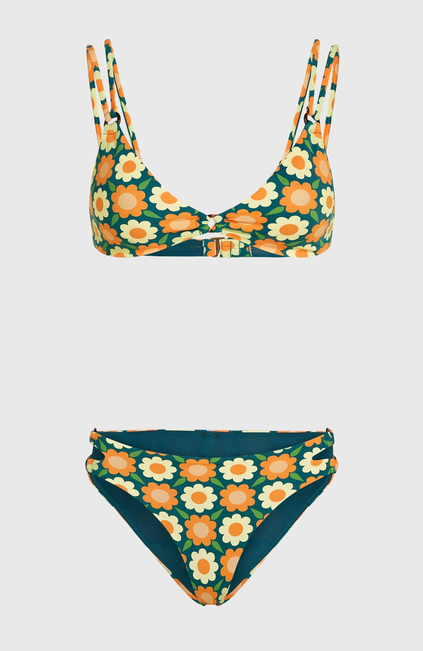O'Riginals Bikini Set Women Green Retro Flower