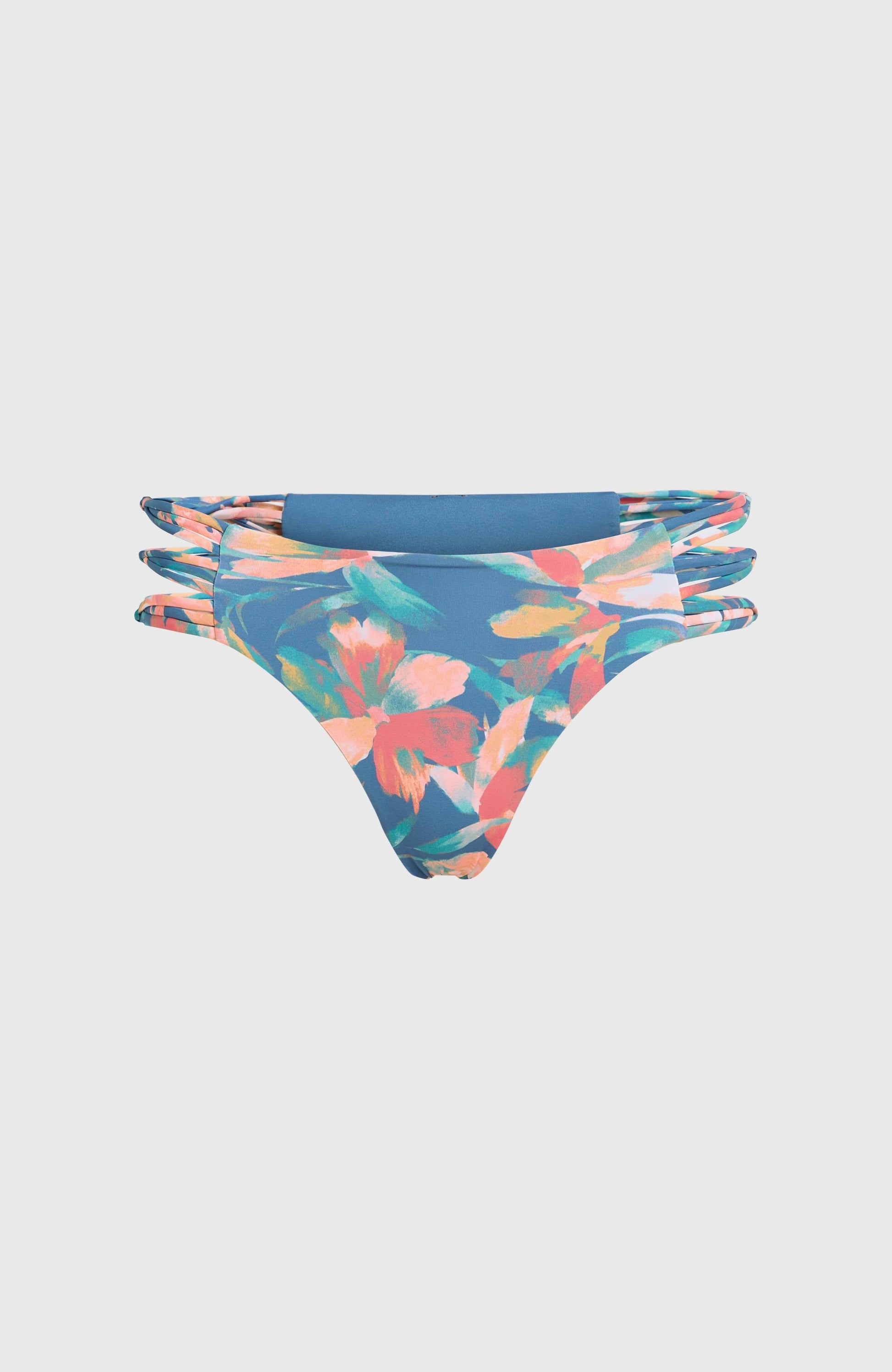 Boulders Strappy Sides Bikini Bottoms Women Blue Painted Tropics