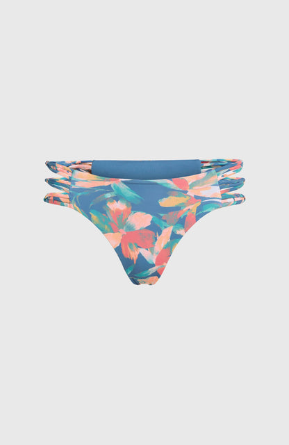 Boulders Strappy Sides Bikini Bottoms Women Blue Painted Tropics