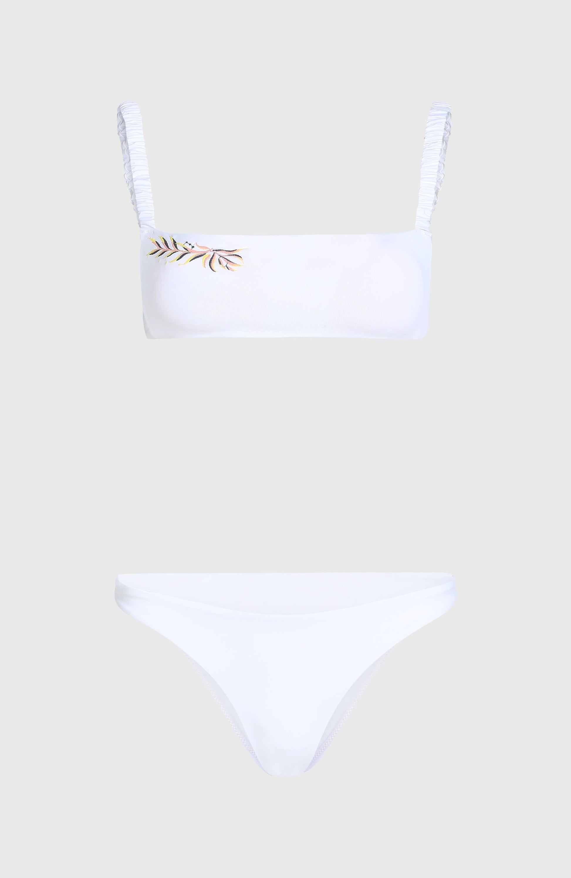 Bundoran Flamenco Embroidery Bikini Set Women Snow White