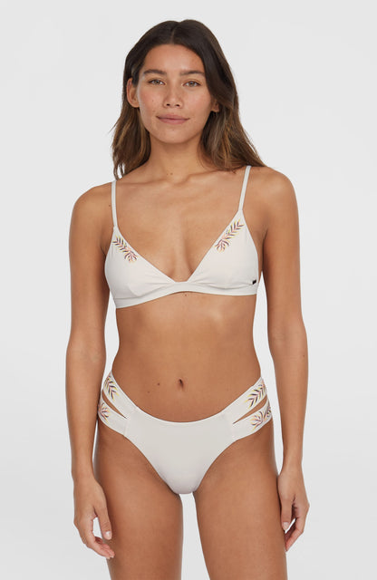 Seaside Boulder Embroidery Bikini Set Women Snow White